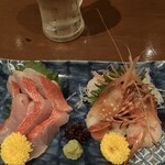 炉端焼 うだつ - 金目鯛とぼたん海老の刺身