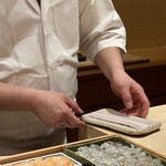 天ぷら 元吉 - 締めのかき揚げ準備中