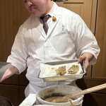 天ぷら 元吉 - 鯵揚がりました♪