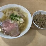 手打ち麺処 好き酒師 - 海老ワンタンメンと本日のごはんで1,200円