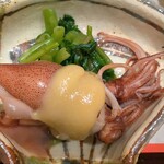 馬車道 大かわ - 氷見の蛍烏賊　葉山葵