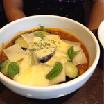 なすチーズチキンのインドカレー