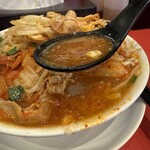 麺屋 あっ晴れ - キムチとの融合　酸味プラス