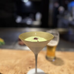 鉄板焼 grow - 季節のエスプーマ「グリーンピースのエスプーマ」