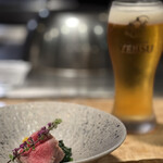 鉄板焼 grow - 本日のお造り「黒毛和牛の昆布締め」