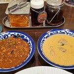 印度料理シタール - 店員さんおすすめバターチキンとキーマ