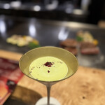 鉄板焼 grow - 季節のエスプーマ「グリーンピースのエスプーマ」