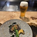鉄板焼 grow - 活アワビの鉄板焼き