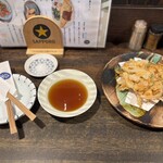 釜あげ饂飩 楽 - わかるかな？   かきあげの大きさ