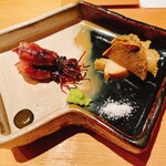 鮨 さかい - 富山湾のホタルイカの炭焼き、津屋崎の鮑