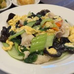 昌柚 - キクラゲと豚肉の卵炒め定食（980円）