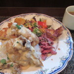 ジュイップ - エビとキノコのフリット オレンジマヨソース900円