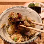 伯雲 - 炭火焼きの蛍烏賊とうすい豆の炊き込みご飯