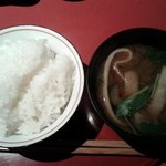 たき下 - ご飯と麩と茄子の味噌汁