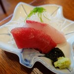 釜めし菜時記 さき亭 - コースのお刺身、マグロとヒラマサ