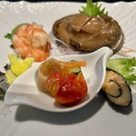 故宮 - エゾ鮑と前菜盛り合わせ