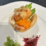 故宮 - タラバ蟹の海老包み巻き　XO醬炒め