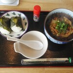 ひとやすみ - かき揚げそばとおにぎり2個