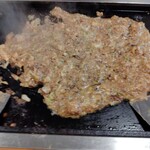 もんじゃ はざま - もち明太子出来上がり