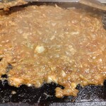 もんじゃ はざま - トマトバジル出来上がり