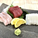 旬菜和味 - お造り(本鮪、あぶらぼうず、針いか)