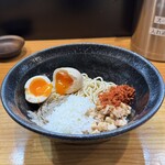 自家製麺 TANGO - 隠し玉ハーフ(塩煮干)味玉＆超辛❤️