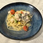 トラットリア マトゥーロ - 対馬産活〆穴子と実山椒、夏野菜のペペロンチーノ　スパゲッティ