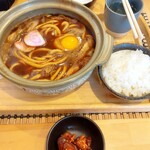 ◯元まるげんうどん - みそベース生麺　お昼の無料のご飯付き 990円