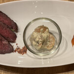 ozigi  - 前菜３種盛り合わせ　ビーフ　エビ　サーモン