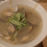 蕎麦の実 - あさり酒蒸しそば(温)