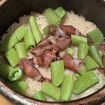 たかつじ 佳粋 - ホタルイカとスナップエンドウの土鍋ごはん