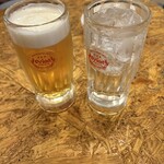 酒のみ屋 魚久 - レモンサワー、生ビール