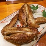 隠れ家Dinning　味杜 - 手羽先スモーク！　口のまわり脂でベタベタ…うまいっ！