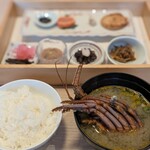 食べるお宿 浜の湯 - ご飯に伊勢海老出汁の味噌汁