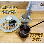 カフェ シャロン - 「ブルーベリークロッフル」570円税抜き♫、「グアテマラ アイス」540円税抜き♫