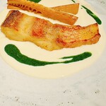 NK - 山形県の西京味噌漬け甘鯛と筍、白ワインとクリームのソース