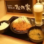 Matsunoya - ロースカツ定食490円 ライス大盛り無料