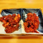 世宗マグロ - こちらのお店 特性の「蛸のキムチ」。