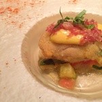 ペッシェ・ロッソ - 牡蠣のフリット、夏野菜添え