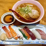 長三郎鮨 - すしラーメンセット(梅)　2000円