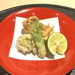 新ばし 星野 - くじ、フキノトウ、タラノメ