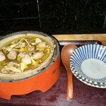 ちんばた - たましゃもとキノコの卵とじ