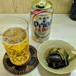 tell me キッチン - ナス煮付け　オリオン缶ビール