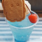 妖怪茶屋 - 妖怪クリームソーダ:ブルーハワイ&ぬりかべ♪