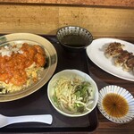 天々飯店 - エビチリ炒飯 ギョーザ