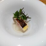 Yd'or - 久保寺農園の大根のポトフ、天草産神経締め鰺