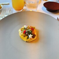 レストラン ヴァリエ - 新ごぼうムース 茄子ビネグレット 春野菜