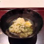 銀座うち山 - 煮物『万願寺とうがらし・マダイのおろし添』