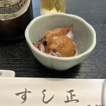 すし正 - お通しのホタルイカ酢みそ
