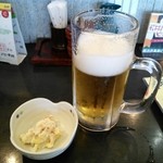 関所茶屋 - 生ビールとお通し